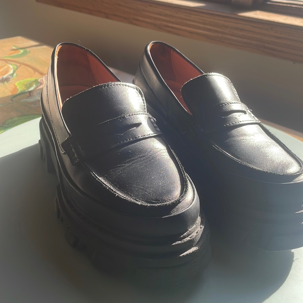 Ganni platform chunky loafers